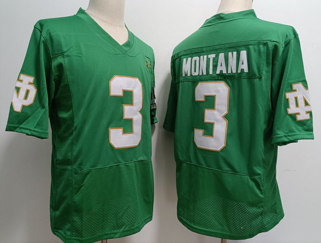 Men Norte Dame Fighting Irish #3 Montana Green Elite 2025 NCAA Jersey->ncaa teams->NCAA Jersey